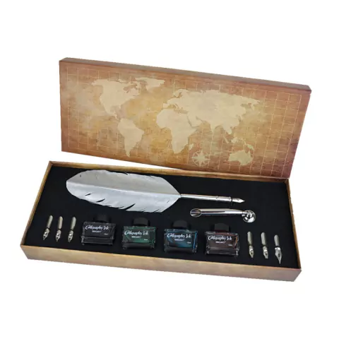 Estojo Gift Caligrafia Feather Pen Sinoart