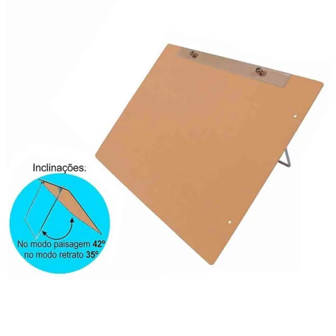 Prancheta Portatil Trident MDF A4 36x26cm com Suporte Cromado