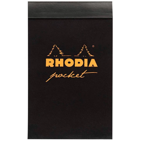 Bloco Rhodia Pocket Dot 7,5x12cm Capa Preta 80 Folhas