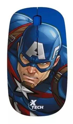 Mouse Inalámbrico Xtech Marvel Capitán América Usb