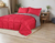 Acolchado Cdi Liso 2 1/2 Plazas Color Rojo Y Gris 220x240 Cm