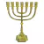 Menorah Folheada a Ouro / Importada de Israel - Dourada