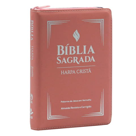 Bíblia Sagrada ARCO | Letra Grande | Harpa Cristã | Zíper | PJV | Rosa Clara
