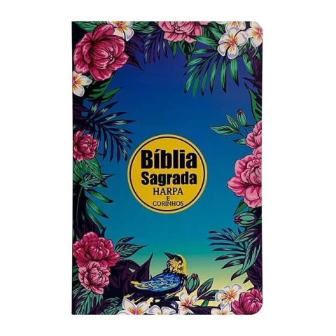 Bíblia Letra Gigante ARC PJD com Harpa - Floral Noturna