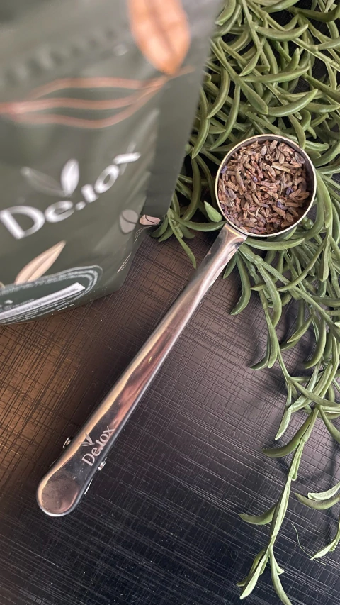 Colher Dosadora de Chá inox com Prendedor De.tox