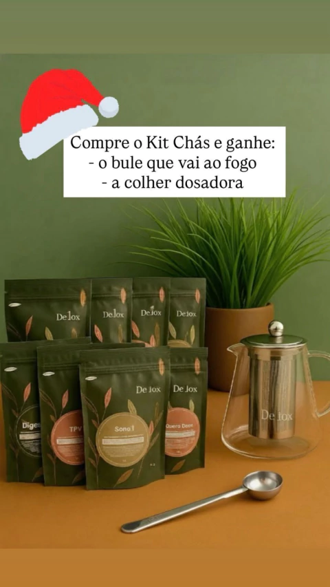 Kit Chás - Ganhe 1 Bule de vidro que vai direto ao fogo com infusor e 1 colher dosadora - comprar online