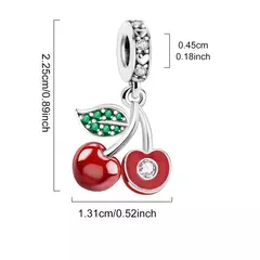 CHARMS DOBLE CEREZAS-LUA ZIRCONIA - LUA JOYAS