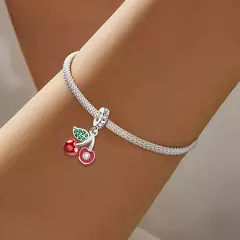 CHARMS DOBLE CEREZAS-LUA ZIRCONIA - tienda online