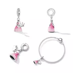DIJE PLATA 925 VESTIDO BELLA DURMIENTE-LUA ZIRCONIA ELEMENTS - comprar online