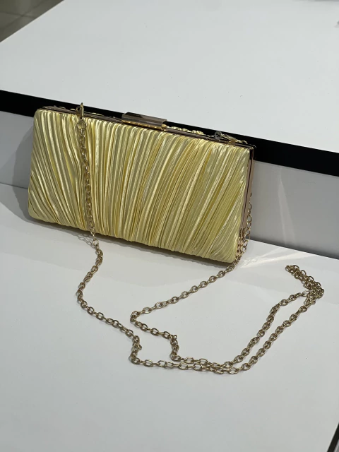 Clutch Plissada Amerelo Manteiga - comprar online