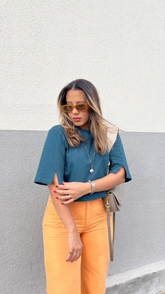 Cropped Karla - Verde Petróleo