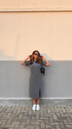 Vestido Helena - Cinza Mescla - KLES