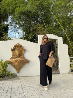 Conjunto Canelado Olivia - Preto