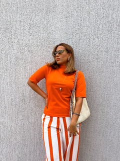 T-Shirt Zoe Gola Alta - Laranja na internet