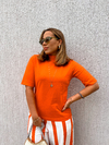 T-Shirt Zoe Gola Alta - Laranja