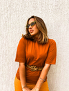 T-Shirt Zoe Gola Alta - Caramelo