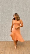 Vestido Aurora Estonado - Salmão
