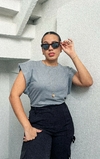 Blusa Luísa Estonada - Cinza Marmorizado