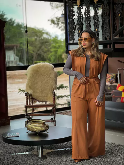 Colete Moletom - Caramelo