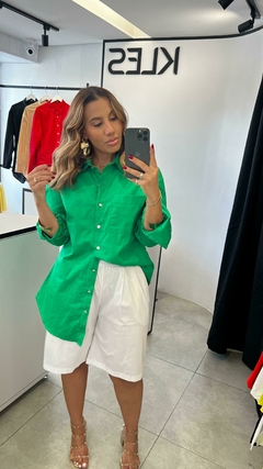 Camisão Oversized Liso - Verde Bandeira na internet