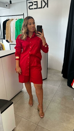 Camisão Oversized Liso - Vermelho - comprar online
