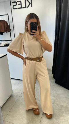 Calça Pantalona - Bege - KLES