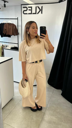 Calça Pantalona - Bege - loja online