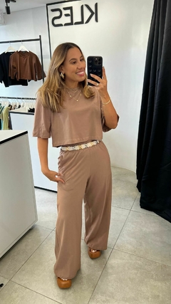 Calça Pantalona - Mocha Mousse - KLES