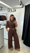 Calça Pantalona - Marrom - comprar online