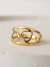 Anel com Design Duplo com Corações Vazados Banhado a Ouro 18k - comprar online