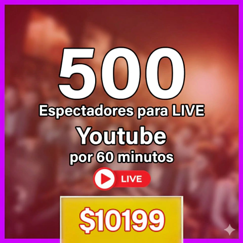 Servicio de 500 Participantes para Streaming en Vivo en YouTube - 60 Minutos - comprar online
