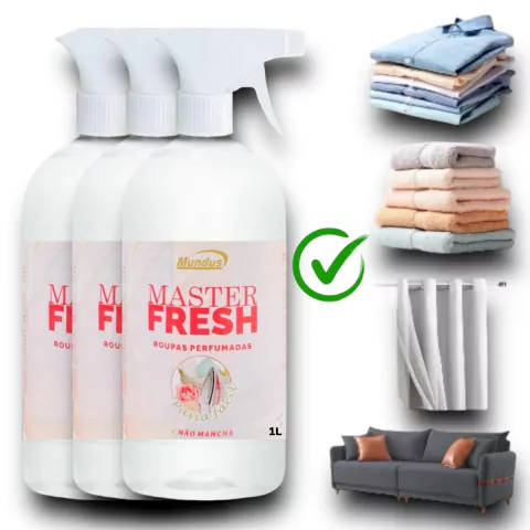 KIT 3 Passa Fácil Master Fresh Roupas Perfumadas 1 Litro Mundus - comprar online