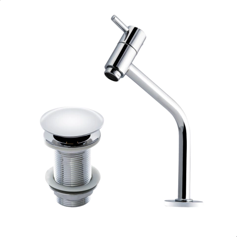 Kit Torneira Banheiro Baixa Cromada + Válvula Click Cromada1.1/4