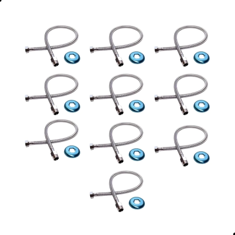 10 Mangueiras Engate Flexível Aço Inox 40 Cm 1/2