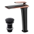 Kit Torneira Monocomando Petra Alta Preto/Rose + Válvula Click 1.1/4 Preta