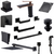 Kit Acessórios Banheiro Luxo Preto Fosco Completo - Padrão Deca - Soft Inox