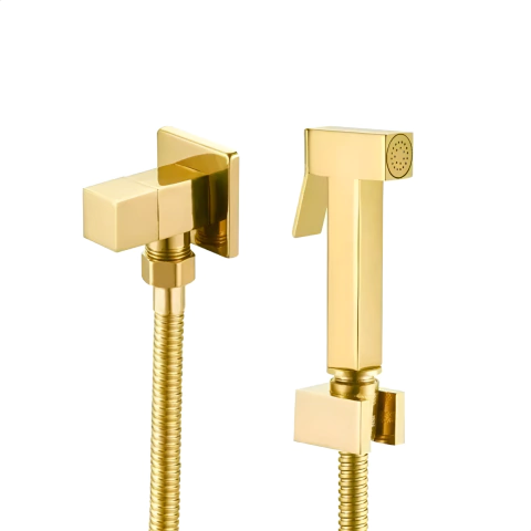 Ducha Higienica Para Banheiro Quadrada Dourada/Gold Metal - comprar online
