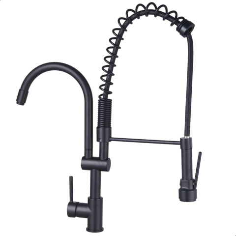 Torneira Monocomando 75cm 2 Saídas Soft Inox Black Preta