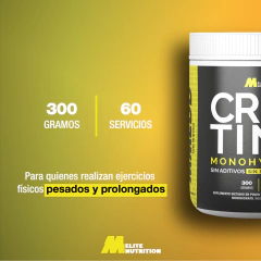 CREATINA PREMIUM MONOHYDRATE EN POLVO MMEDD ELITE NUTRITION - 300GR - 60 SERVICIOS - KETO FRIENDLY - tienda online