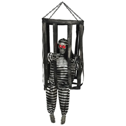 Animatronic Esqueleto Preso Deco Halloween Cadena Perpetua - comprar online