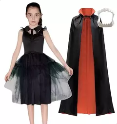 Disfraz Vestido Vampira Niña Disfraces Vampiro Halloween Gotico - comprar online
