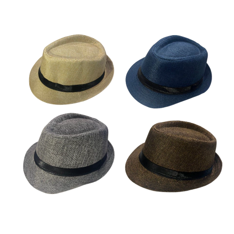 Sombrero Tanguero Simil Raffia X 4 Guapo Panama Cotillon