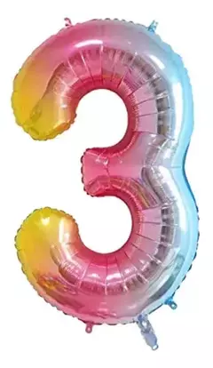 Globo Metalizado Numeros de 32" 80 cm Colores Cotillon - tienda online