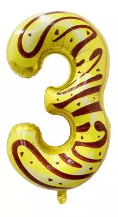 Globo Metalizado Numeros de 32" 80 cm Colores Cotillon - Tienda CyP