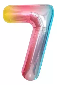 Globo Metalizado Numeros de 32" 80 cm Colores Cotillon