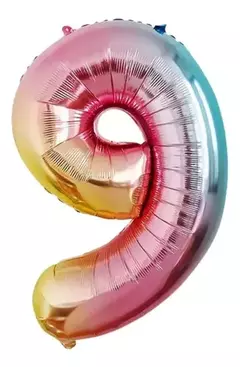 Globo Metalizado Numeros de 32" 80 cm Colores Cotillon - tienda online
