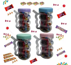 Souvenir Cumpleaños Infantil X 4 Vaso Golosinas Tapa Sorbete - comprar online