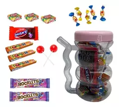 Souvenir Cumpleaños Infantil X 4 Vaso Golosinas Tapa Sorbete - comprar online