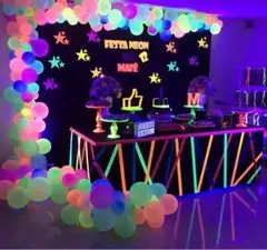 Kit Arco Organico 100 Globos Fluo Neon Fiesta Xv en internet