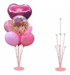Base Soporte Con 7 Varillas Porta Globos Cotillon Cumpleaños
